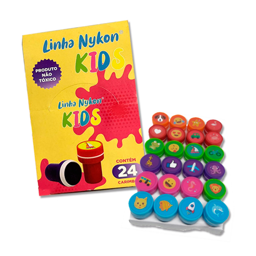 Kit Carimbos Infantis Coloridos Desenhos 24 PeÇas<small>nk026 - Nykon</small>