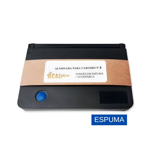 Almofada Espuma Azul N4 Realpen 95x165mm<small>rpae4az - Real Pen</small>