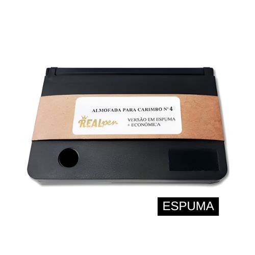 Almofada Espuma Preta N4 Realpen 95x165mm<small>rpae4pr - Real Pen</small>