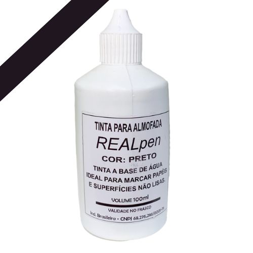 Tinta Preta Realpen 100ml<small>rpt100pr - Real Pen</small>