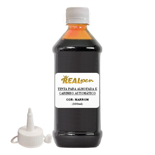 Tinta para Almofada Realpen 500ml Marrom<small>rpt500ma - Real Pen</small>