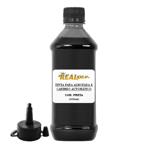 Tinta para Almofada Realpen 500ml Preta<small>rpt500pr - Real Pen</small>