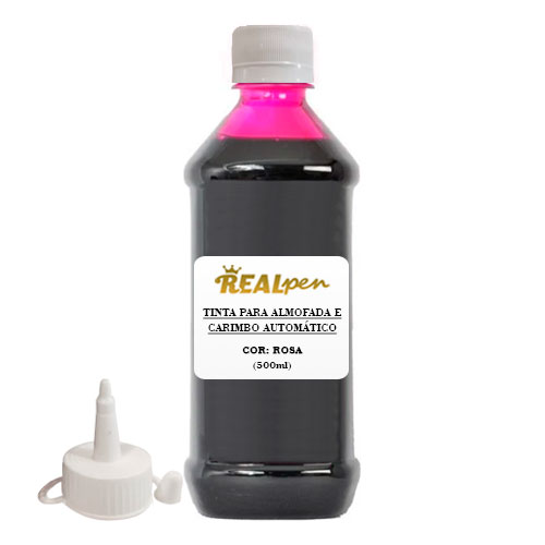 Tinta para Almofada Realpen 500ml Rosa<small>rpt500rs - Real Pen</small>