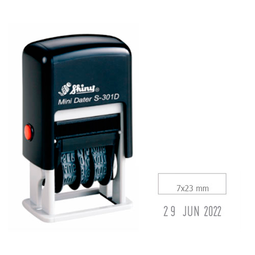 Mini Datador Shiny Printer S301d Preto 7x23mm<small>sd301 - Shiny</small>